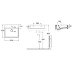 Lavabo appoggio/sospeso Azzurra serie Elegance Squared 50x45 cm - Bianco lucido