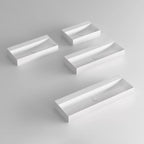 Lavabo da appoggio squadrato Ceramica Azzurra Elegance 42x35 cm senza foro rubinetteria - Bianco lucido