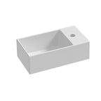 Lavabo sospeso con piano a destra Azzurra Elegance Squared 40x22x12