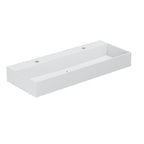 Lavabo appoggio/sospeso Azzurra serie Elegance Squared 102x40 cm - Bianco lucido