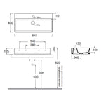 Lavabo appoggio/sospeso Azzurra serie Elegance Squared 81x40 cm - Bianco lucido