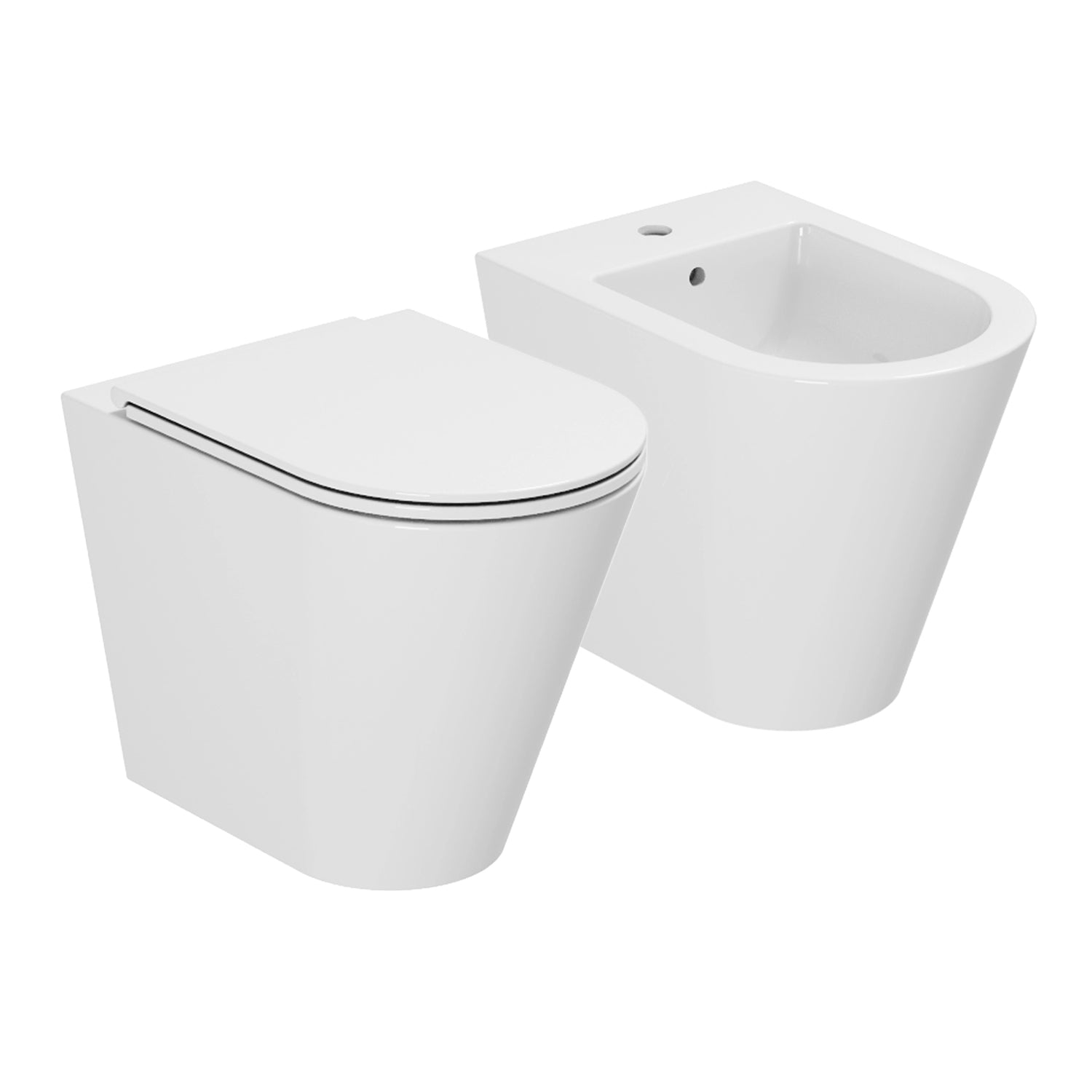 Sanitari a terra 54x37x42H cm serie Forma di Azzurra Ceramica con sedile soft close - Bianco lucido