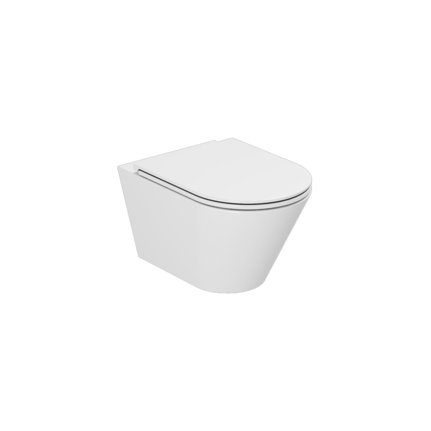 Vaso sospeso con scarico a vortice serie Forma di Azzurra Ceramica 54x37x34H cm con sedile soft close - Bianco Lucido