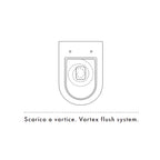 Vaso sospeso con scarico a vortice serie Forma di Azzurra Ceramica 54x37x34H cm con sedile soft close - Bianco Lucido