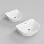 Lavabo sospeso/appoggio 50x50 cm serie Forma di Azzurra Ceramica - Bianco Lucido