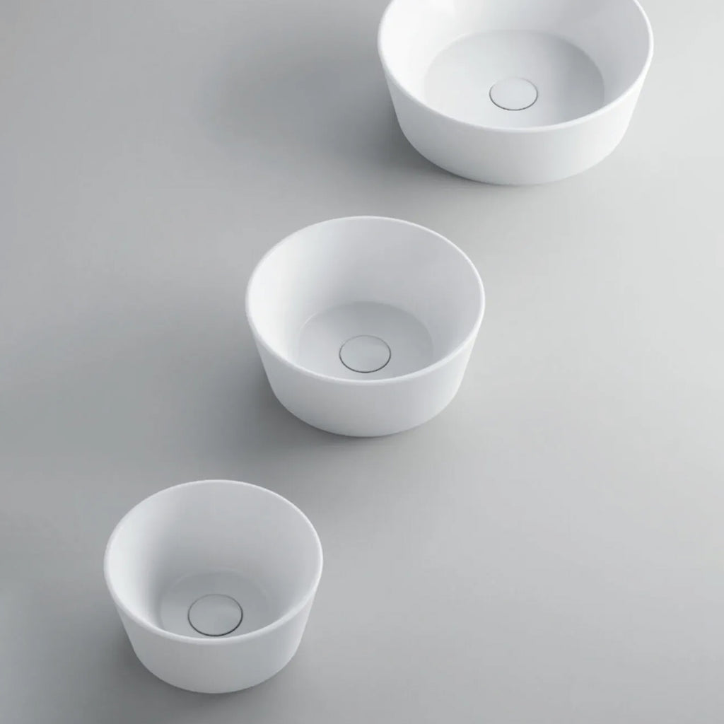 Lavabo rotondo Azzurra serie Forma Ã¸35x14 cm - Bianco lucido