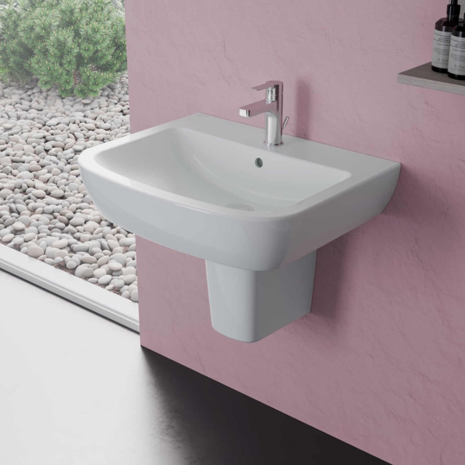 Lavabo sospeso Ceramica Dolomite modello Gemma2 60x50 cm