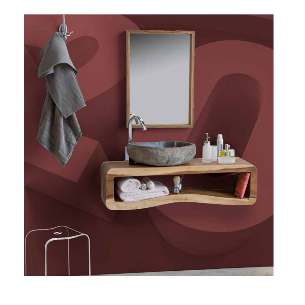 Lavandino da appoggio a vasca 'Joya Large' Ã˜ 45/58x15h cm by Cipi - in pietra di fiume