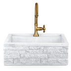 Lavello da esterno in pietra ricostruita bianco cm 45x42x16h cm modello Terra