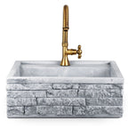 Lavello da esterno in pietra ricostruita grigio cm 45x42x16h cm modello Terra