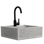 Lavello da esterno in cemento martellinato grigio cm 45x42x16h cm modello Navarra