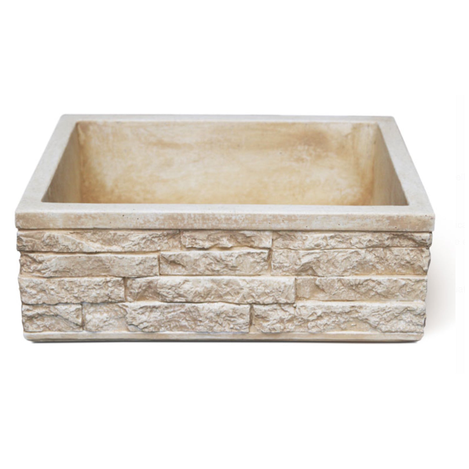 Lavello da esterno in pietra ricostruita nocciola cm 45x35x16h cm modello Altopiano