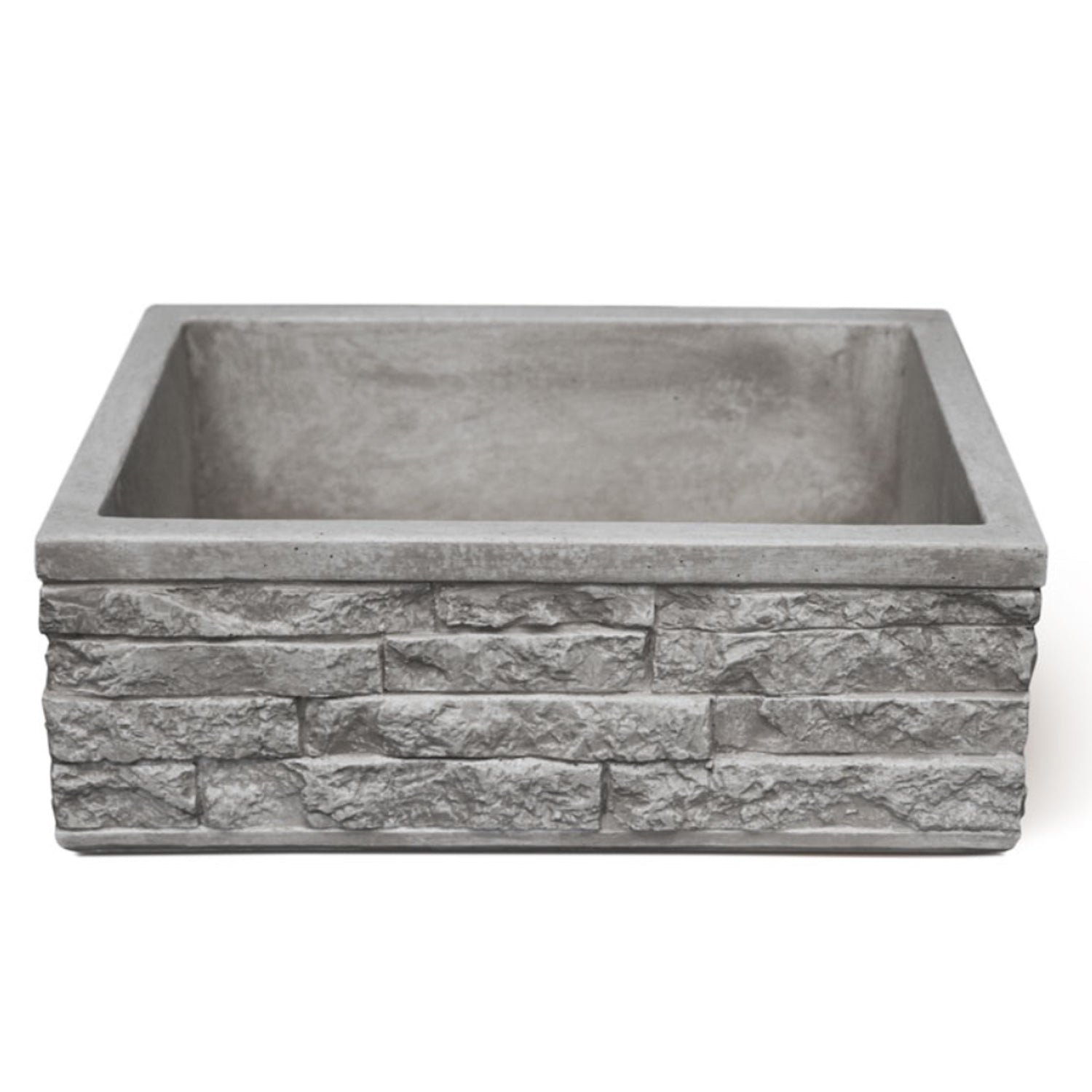 Lavello da esterno in pietra ricostruita grigio cm 45x35x16h cm modello Altopiano