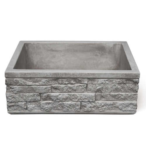 Lavello da esterno in pietra ricostruita grigio cm 45x35x16h cm modello Altopiano