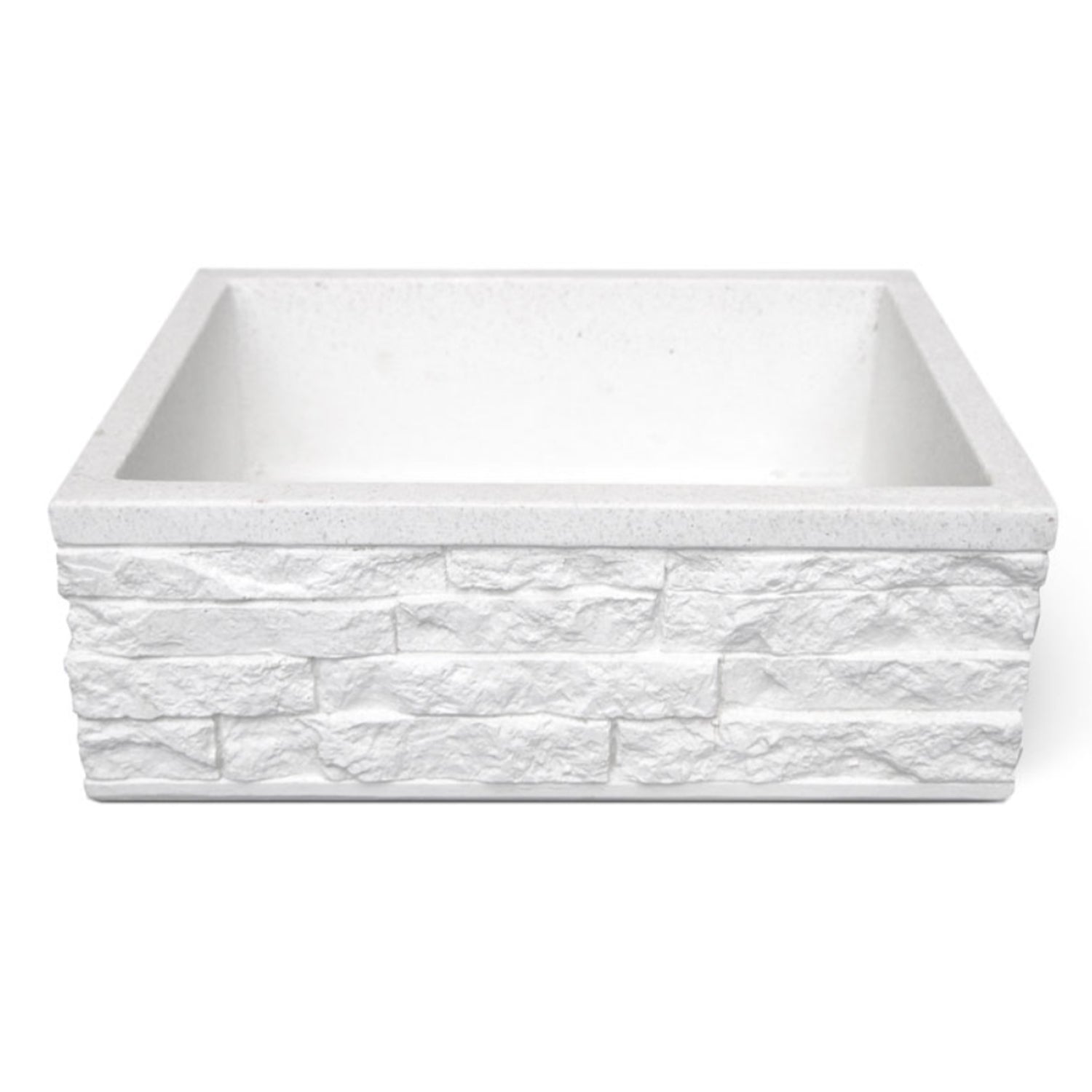 Lavello da esterno in pietra ricostruita bianco cm 45x35x16h cm modello Altopiano