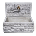 Lavello da esterno in cemento con para schizzi grigio cm 45x35x16h cm modello Q-Altopiano