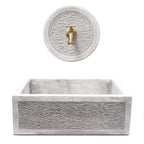 Acquaio da giardino in cemento con rosone para schizzi Grigio cm 45x35x16h cm modello R-Best