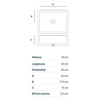 Acquaio da giardino in cemento con frontale para schizzi Grigio cm 45x35x16h cm modello Q-Best