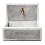 Acquaio da giardino in cemento con frontale para schizzi Grigio cm 45x35x16h cm modello Q-Best