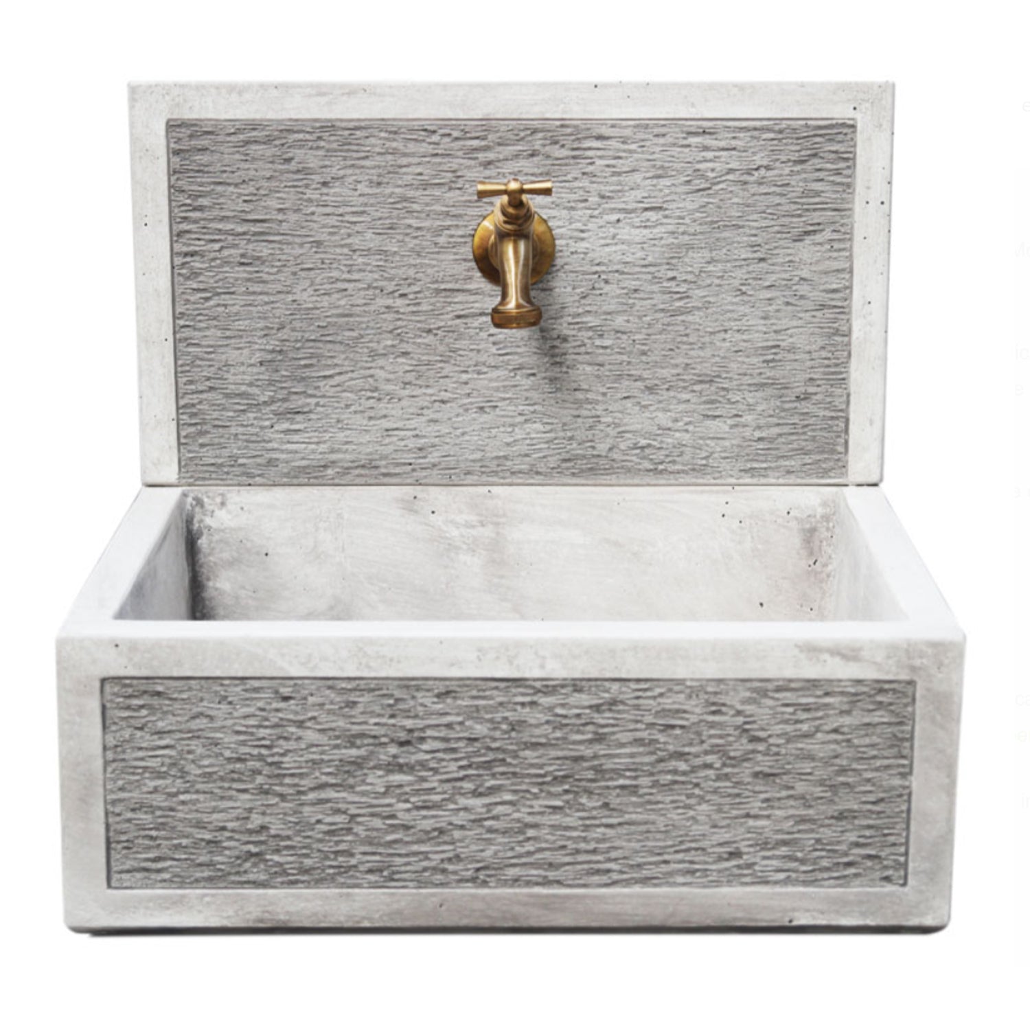 Acquaio da giardino in cemento con frontale para schizzi Grigio cm 45x35x16h cm modello Q-Best