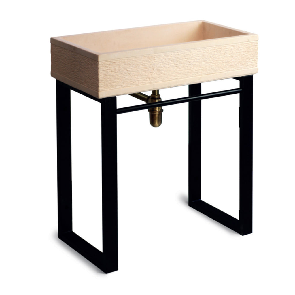 Supporto in acciaio zincato verniciato nero per lavabi da esterno cm 65x65h modello Take