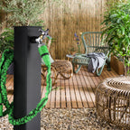 Punto acqua a terra con doppio rubinetto in alluminio verniciato nero modello London