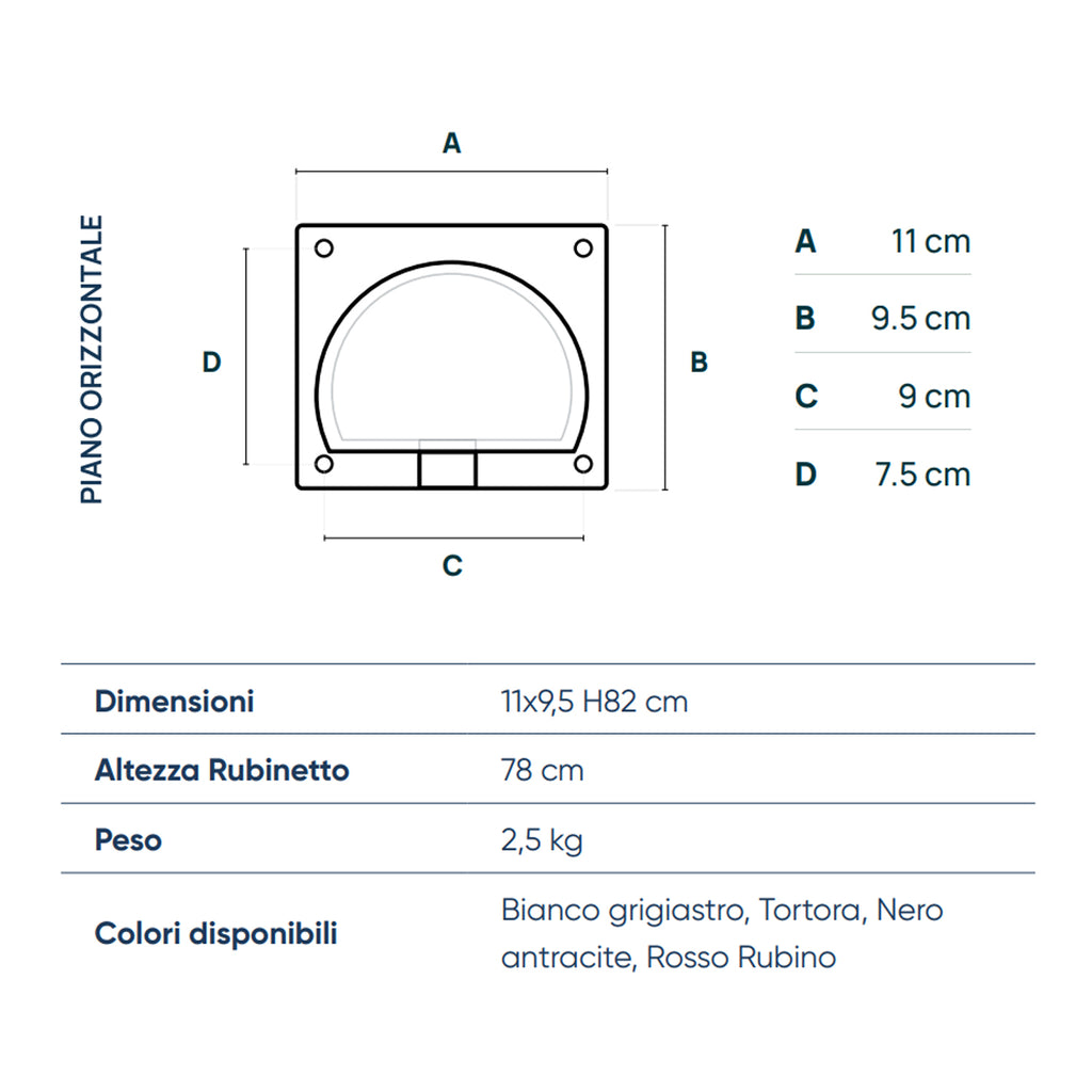 Punto acqua a terra con rubinetto in alluminio verniciato nero modello Fasten