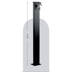 Punto acqua a terra con rubinetto in alluminio verniciato nero modello Fasten