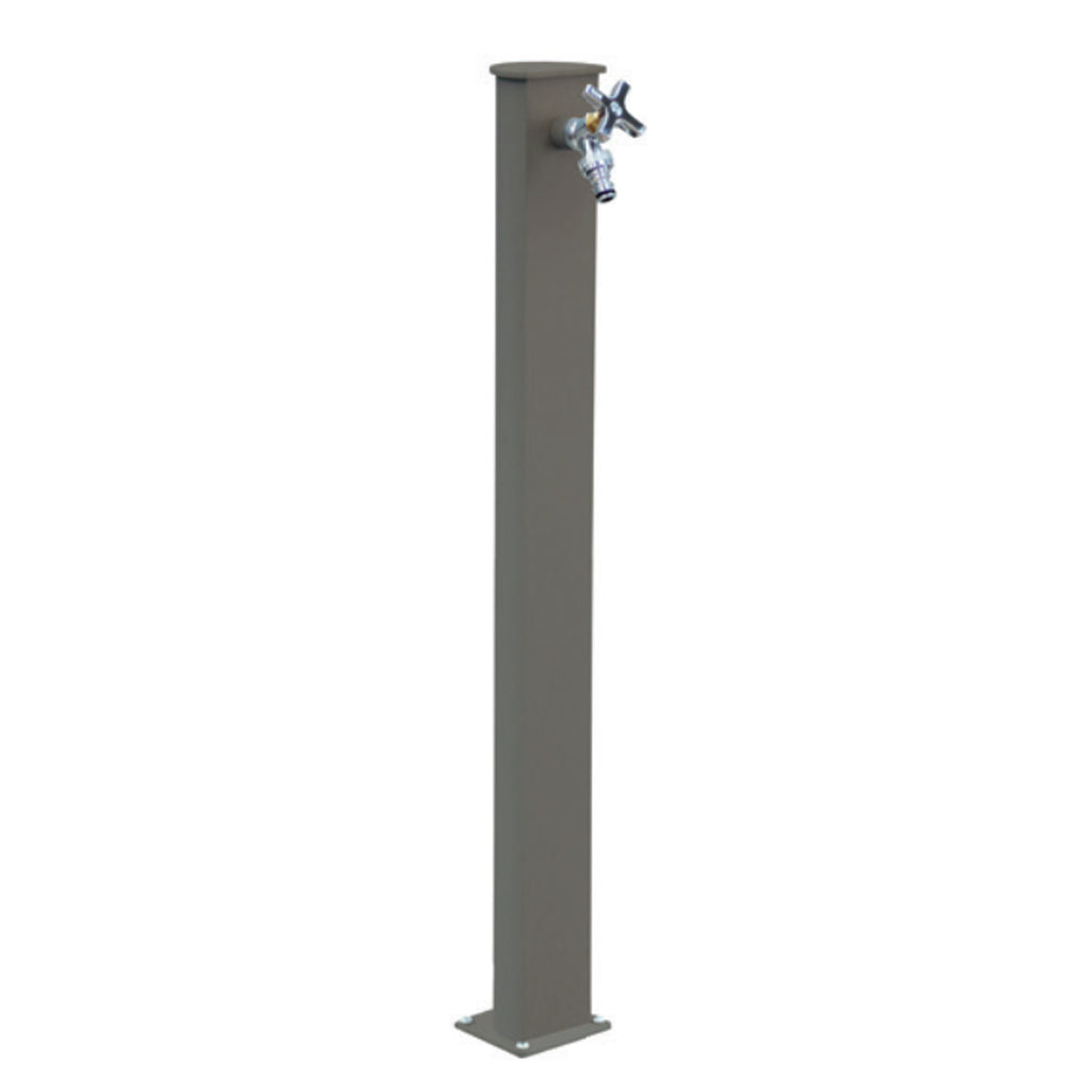 Punto acqua a terra con rubinetto in alluminio verniciato tortora modello Fasten