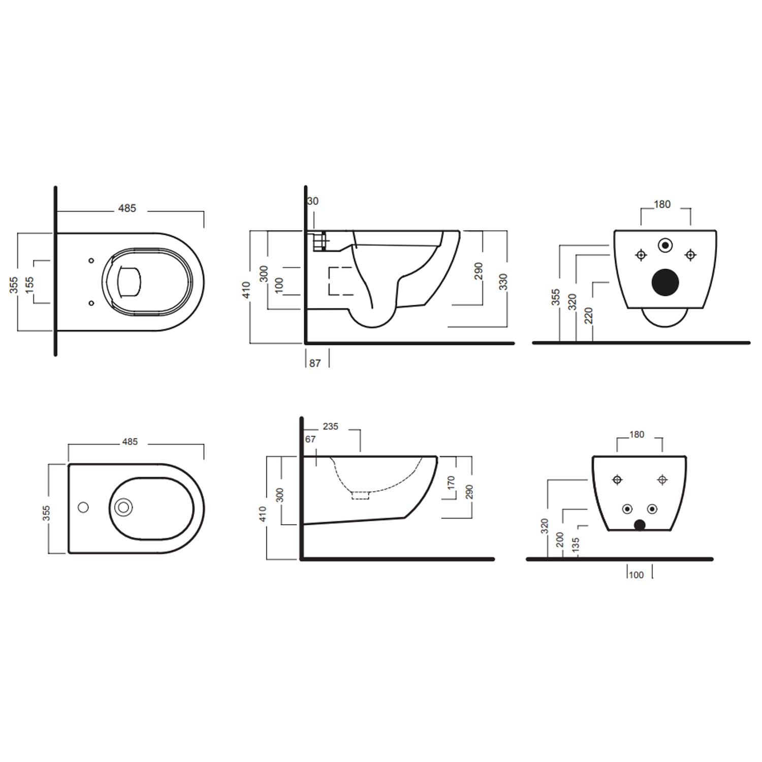 Sanitari sospesi 48x35 cm serie Fusion Compact di Hatria con sedile soft-close