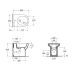 Bidet monoforo installazione filo parete 46x35 cm modello Nuvola Mini- Azzurra Ceramica