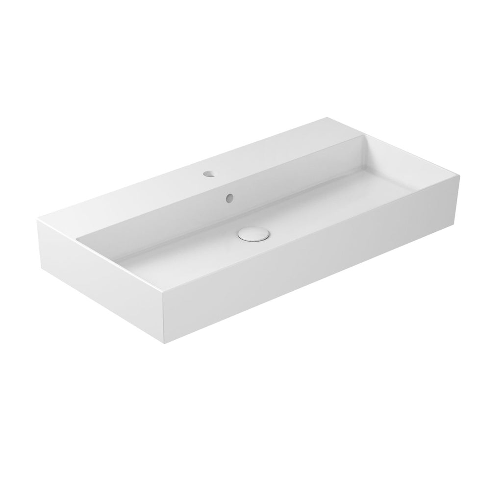 Lavabo da appoggio/sospeso 101x46cm serie Meg11 Pro di Ceramica Galassia -  Bianco lucido