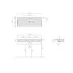 Lavabo da appoggio/sospeso 121x46cm serie Meg11 Pro di Ceramica Galassia -  Bianco lucido