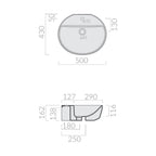 Lavabo Semincasso in ceramica 50x43 cm Galassia â€“ Bianco