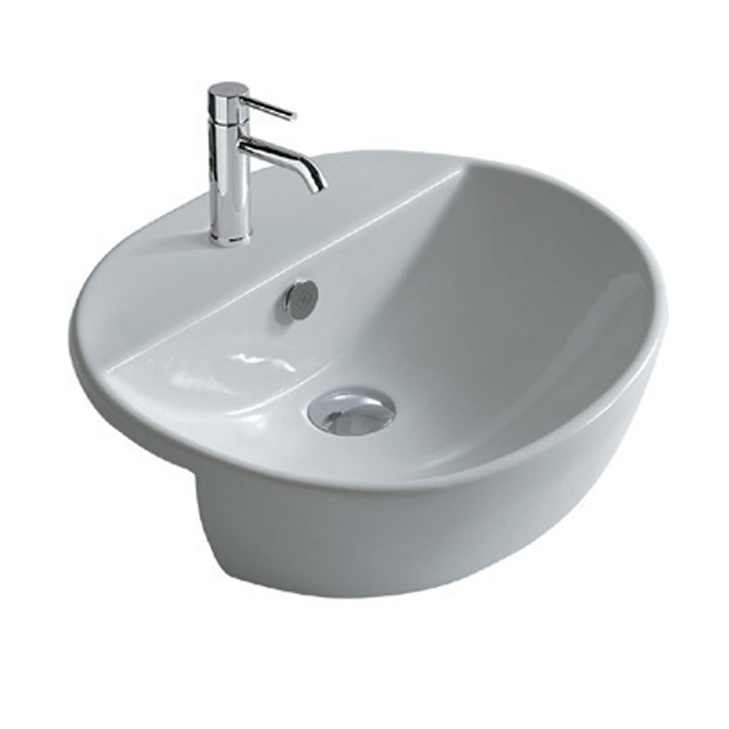 Lavabo Semincasso in ceramica 50x43 cm Galassia â€“ Bianco