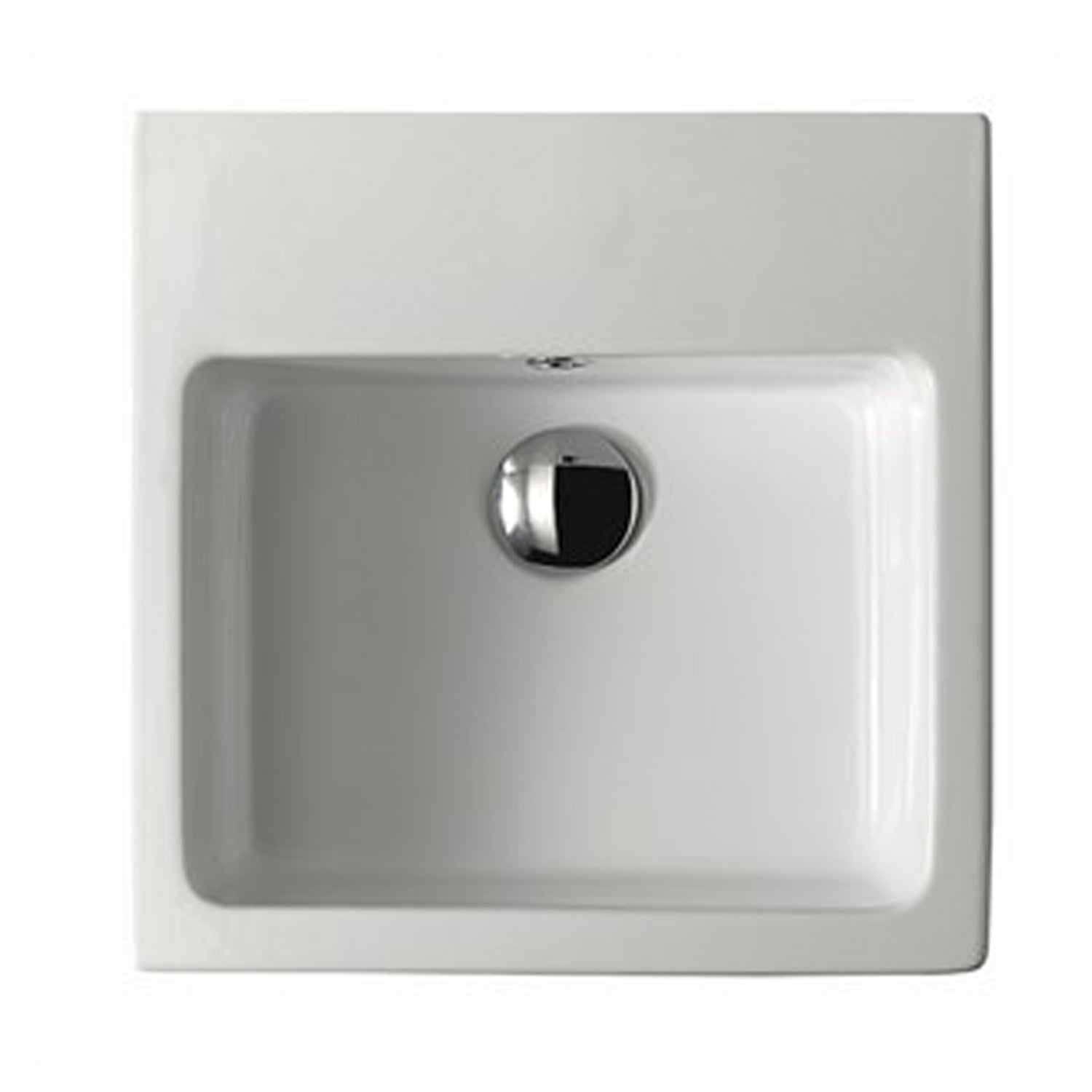 Lavabo 40x40 cm sospeso o da appoggio senza foro â€“ Bianco