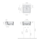 Lavabo 40x40 cm sospeso o da appoggio senza foro â€“ Bianco
