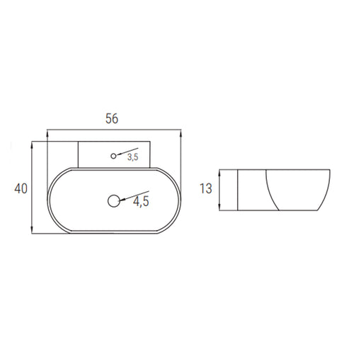 Lavabo d'appoggio ovale BathCore serie Viva 56x40 cm - Verde opaco