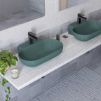 Lavabo d'appoggio ovale BathCore serie Viva 56x40 cm - Verde opaco