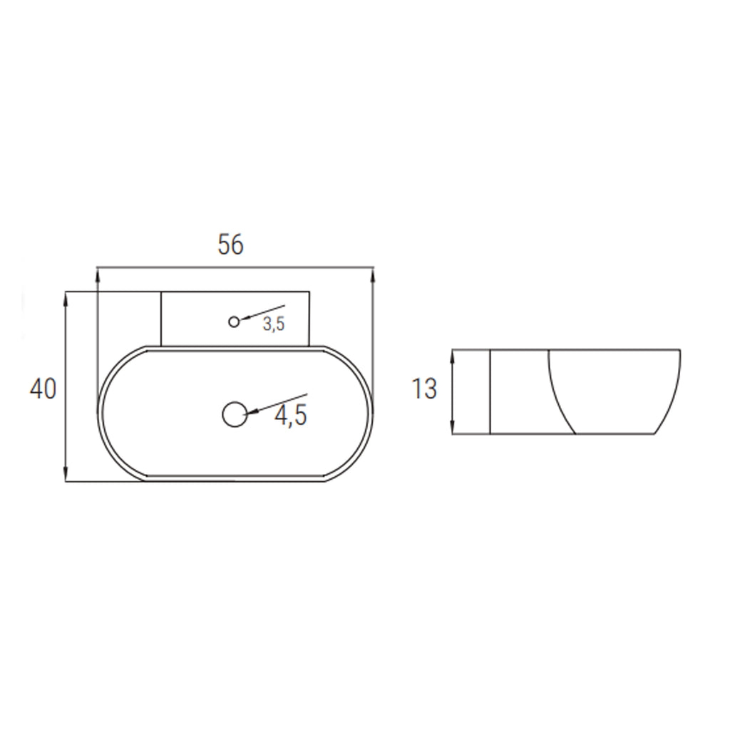 Lavabo d'appoggio ovale BathCore serie Viva 56x40 cm - Celeste