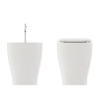 Coppia di sanitari filoparete con copriwater slim modello Gran Mascalzone cm 52 - senza brida