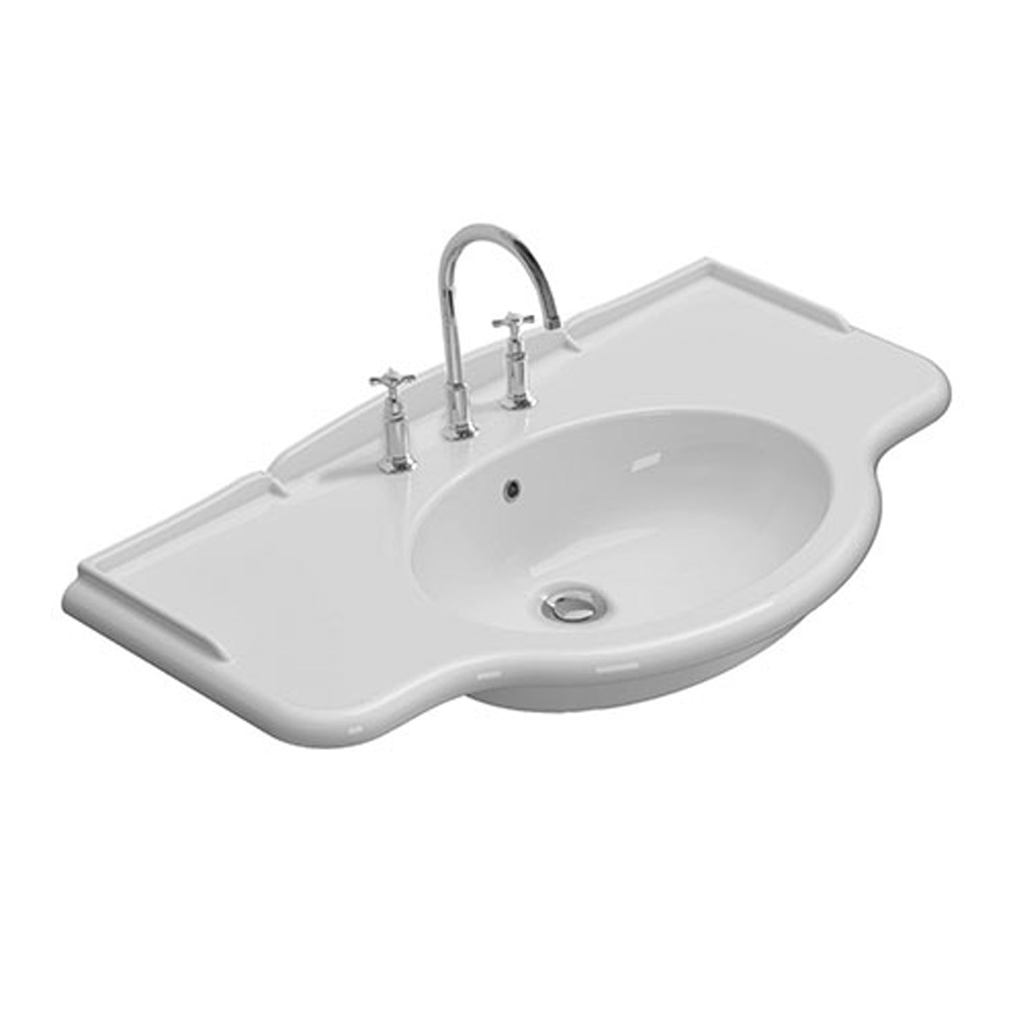 Lavabo sospeso 110x60 Ceramica Globo PAESTUM PA022.BI