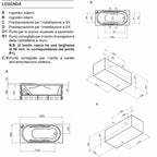Vasca Bagno rettangolare Love in acrilico e Abs cm 160x70 con idromassaggio