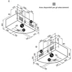 Vasca Bagno asimmetrica modello Grace in acrilico e Abs cm 150x100- Versione Destra