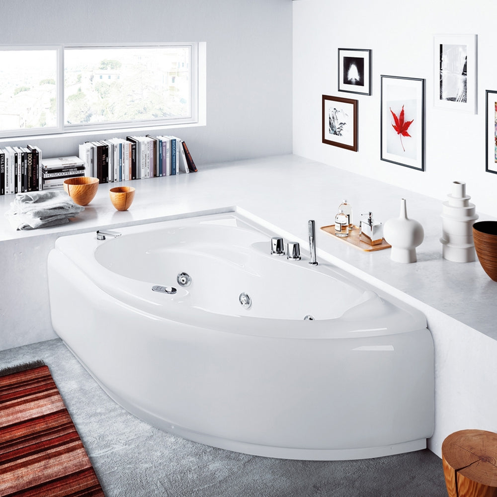 Vasca Bagno asimmetrica Grace con idromassaggio in acrilico e Abs cm 150x100- Versione Destra