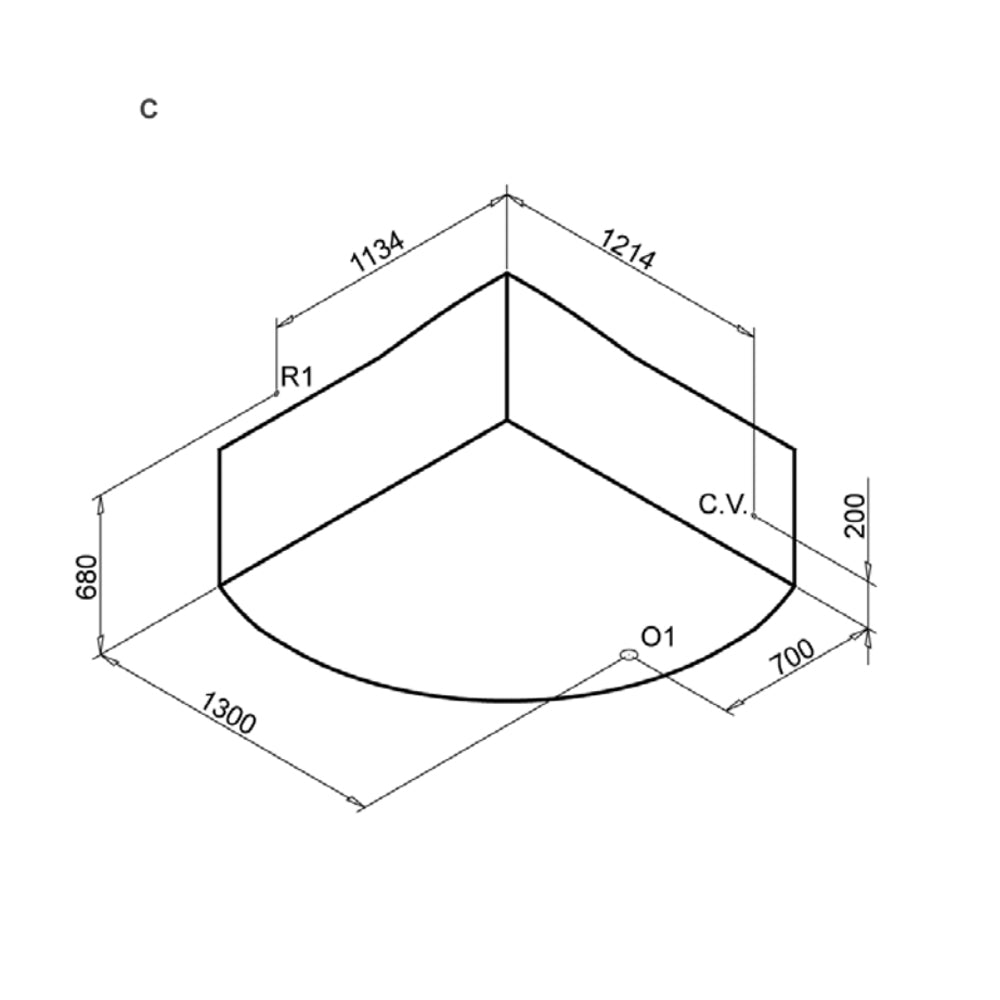 Vasca idromassaggio modello Procida con flusso a cascata in acrilico e Abs cm 140x140