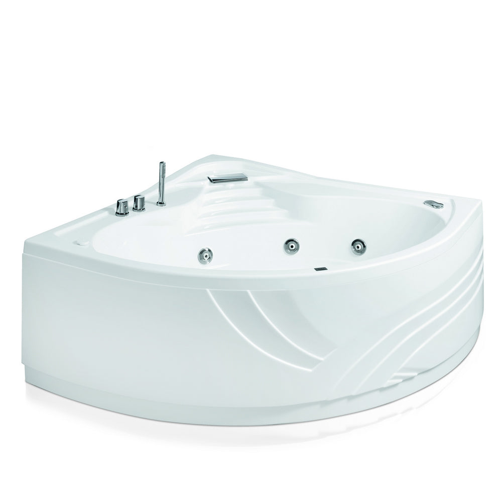 Vasca idromassaggio modello Procida con flusso a cascata e rubinetteria in acrilico e Abs cm 140x140