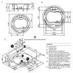 Vasca idromassaggio Lizzy tonda con rubinetteria e cascata da incasso diam. cm 150