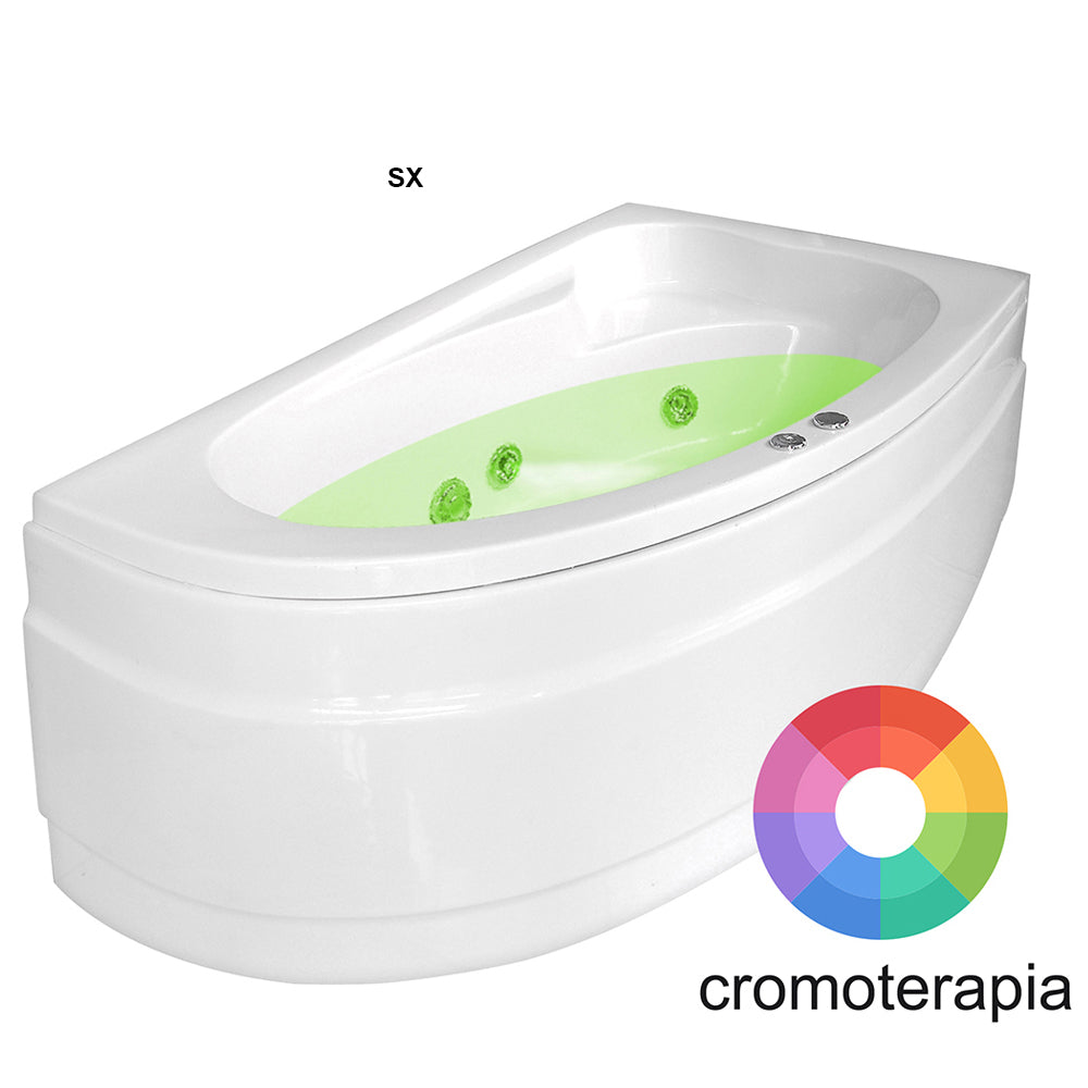 Vasca Idromassaggio asimmetrica Fatima con cromoterapia cm 160x90- Versione Sinistra