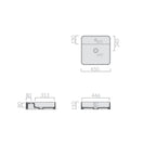 Lavabo da appoggio con piano rubinetteria serie Smart-B di Ceramica Galassia -  Sabbia 45cm